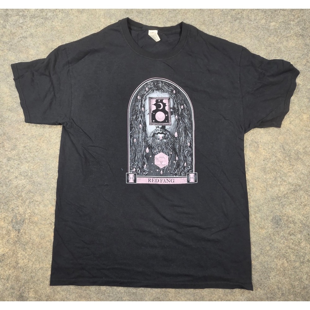 Red Fang Band T-Shirt Mens Large Black Graphic Tee Stoner Metal Rock Fruit Loom